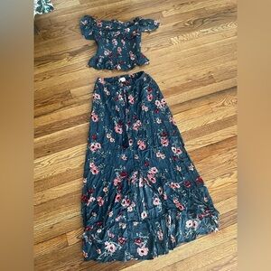 B.O.G Collective 2 Piece Set. Top and Maxi Skirt, Off Shoulder Top